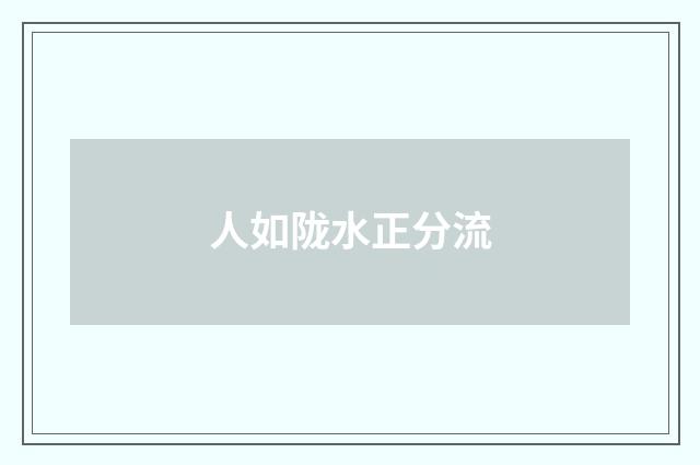 人如陇水正分流