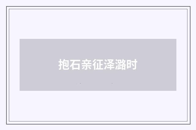 抱石亲征泽潞时