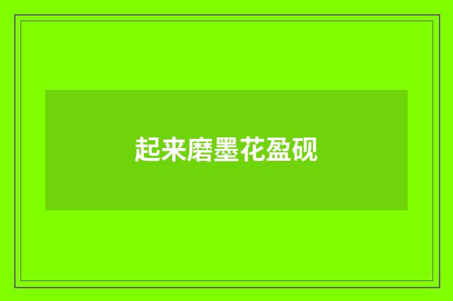 起来磨墨花盈砚