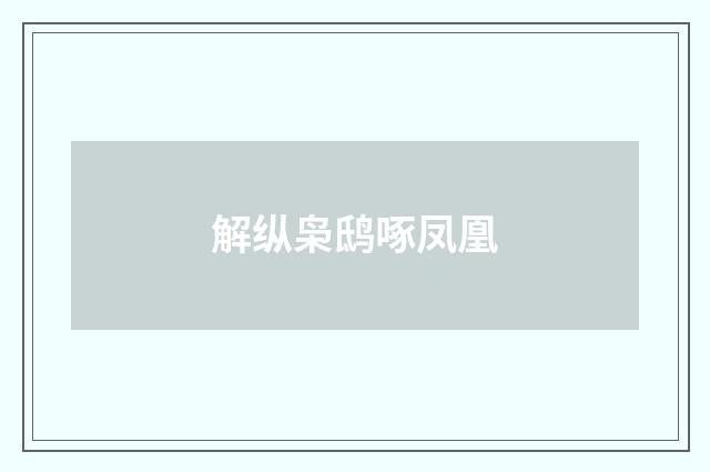 解纵枭鸱啄凤凰