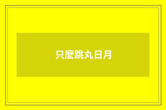 只麽跳丸日月
