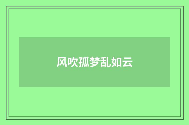 风吹孤梦乱如云