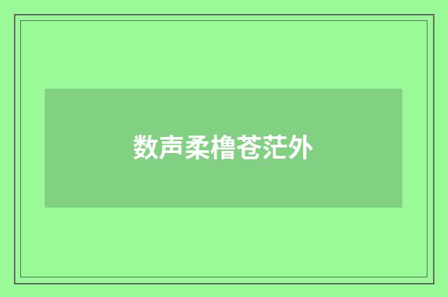 数声柔橹苍茫外
