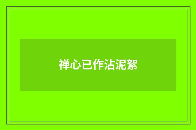 禅心已作沾泥絮