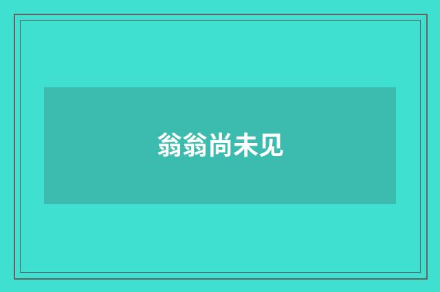 翁翁尚未见