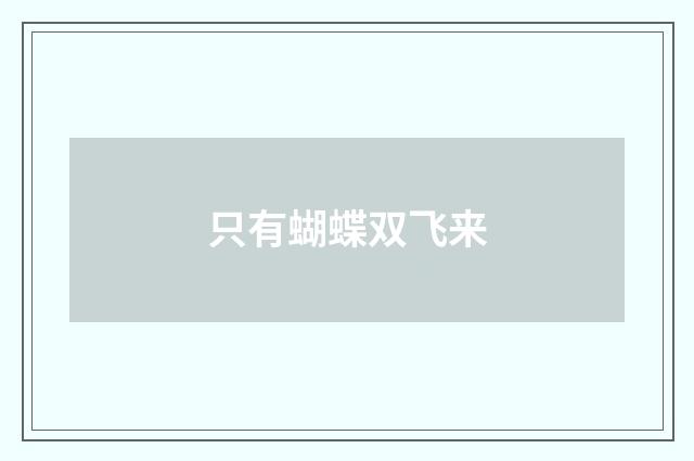只有蝴蝶双飞来