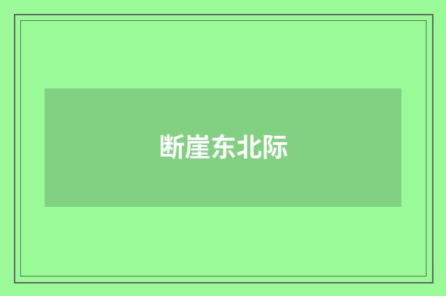 断崖东北际
