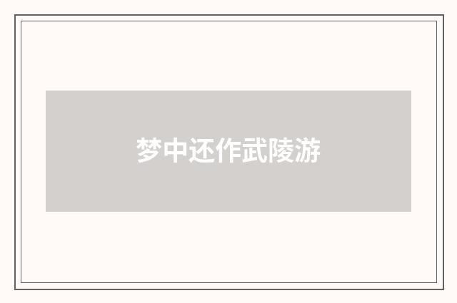 梦中还作武陵游