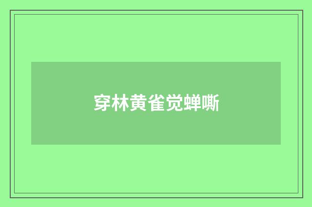 穿林黄雀觉蝉嘶
