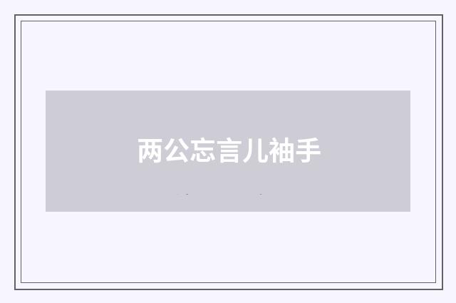 两公忘言儿袖手