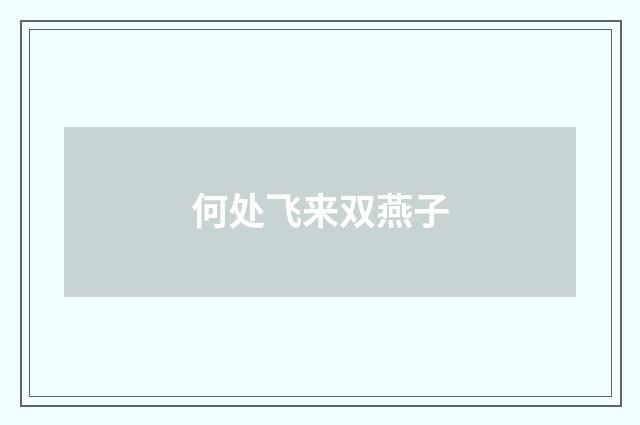 何处飞来双燕子