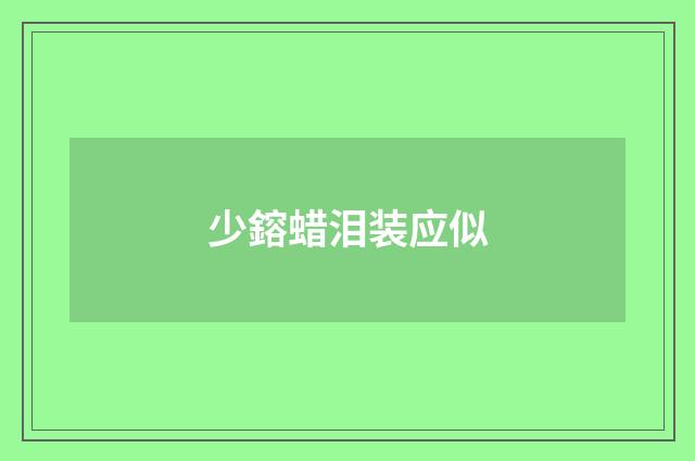 少鎔蜡泪装应似