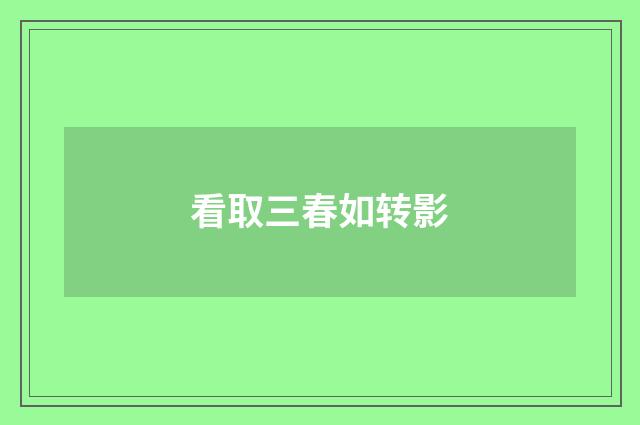 看取三春如转影