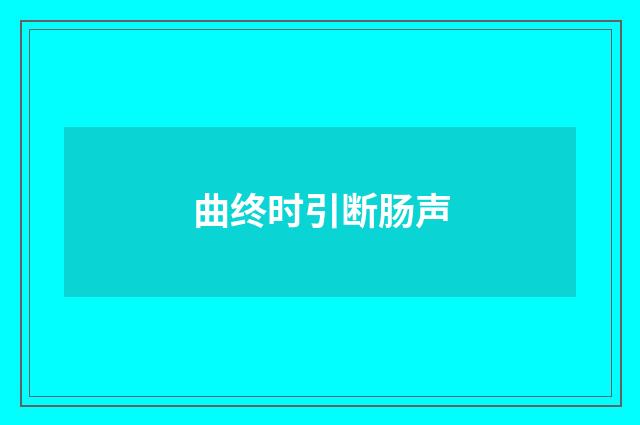 曲终时引断肠声