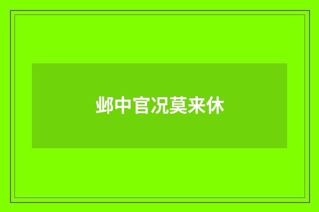 邺中官况莫来休