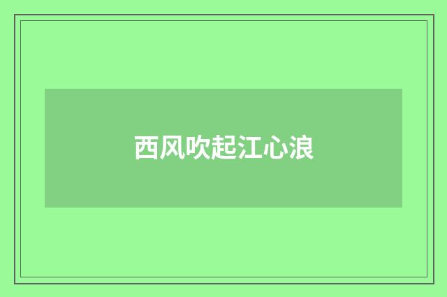 西风吹起江心浪