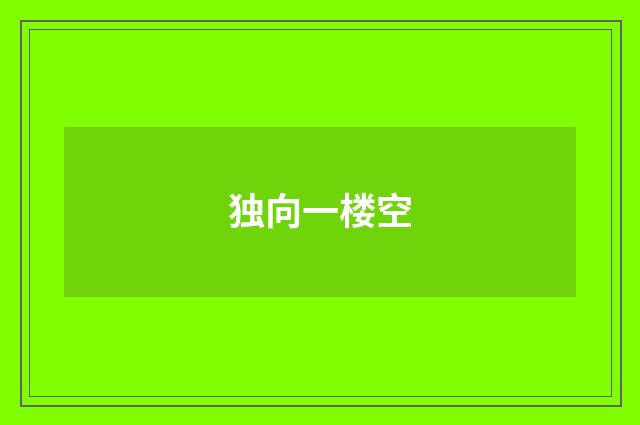 独向一楼空