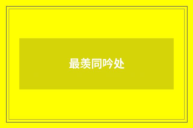 最羡同吟处
