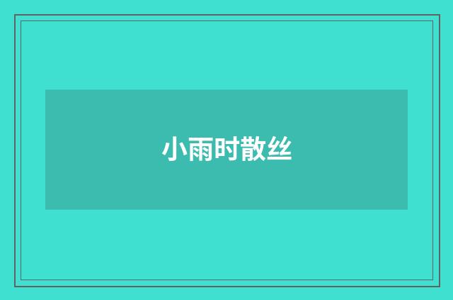 小雨时散丝