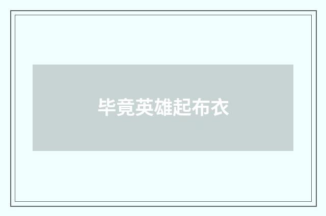 毕竟英雄起布衣