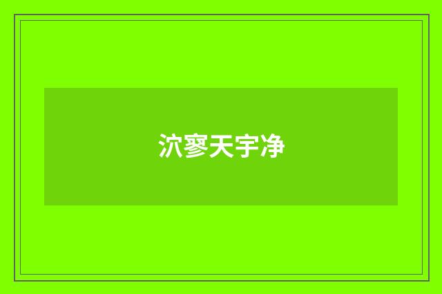 泬寥天宇净