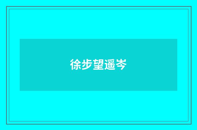 徐步望遥岑