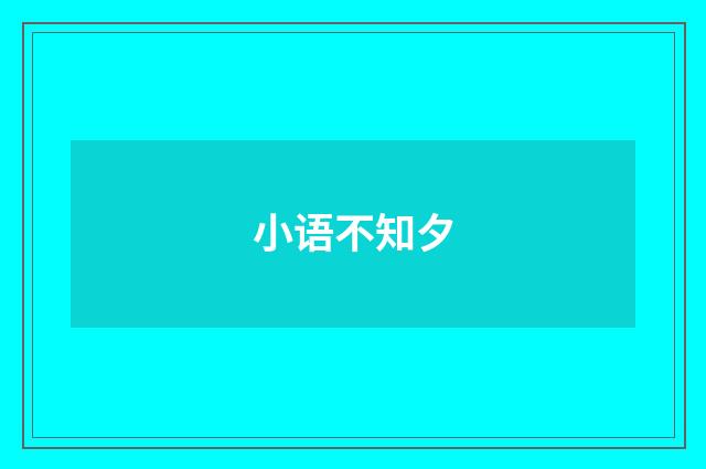 小语不知夕