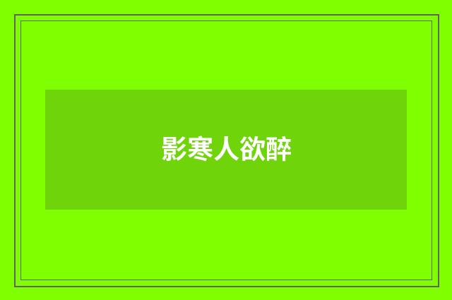 影寒人欲醉