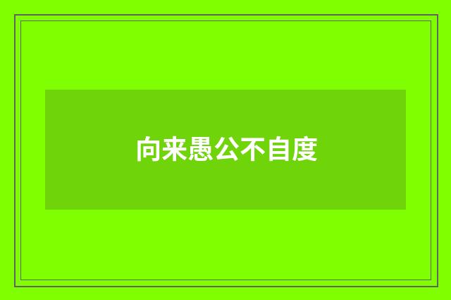 向来愚公不自度
