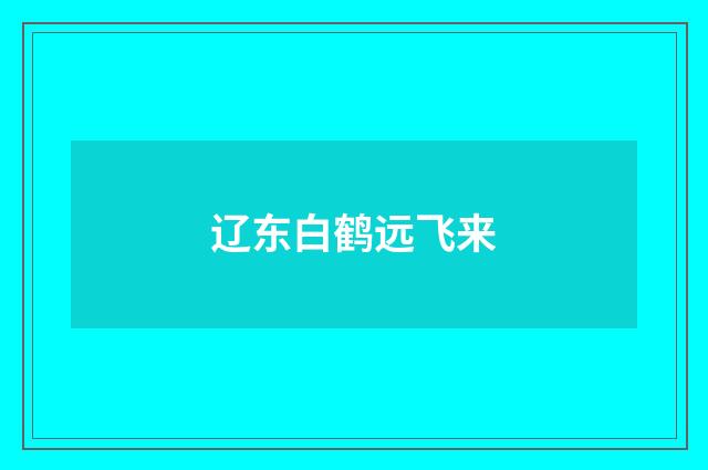 辽东白鹤远飞来