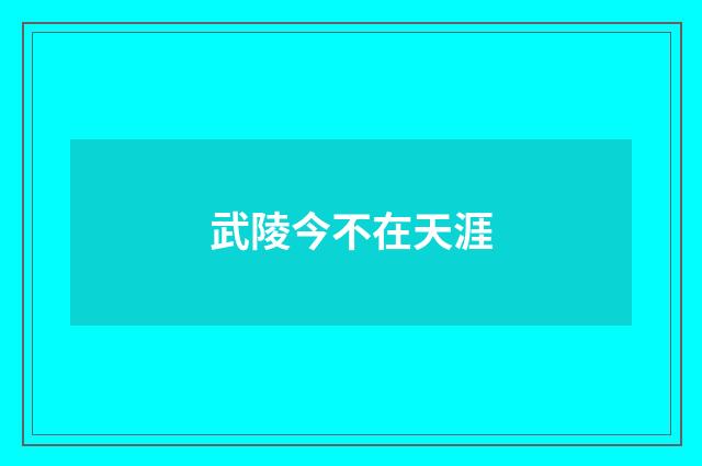 武陵今不在天涯