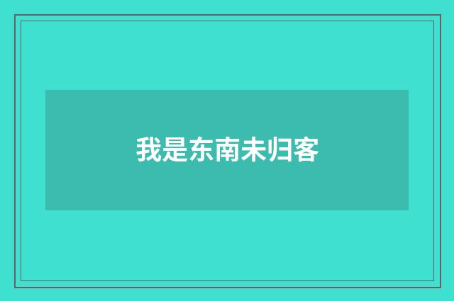 我是东南未归客