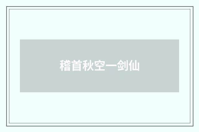 稽首秋空一剑仙