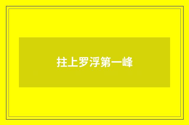 拄上罗浮第一峰