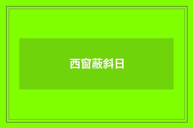 西窗蔽斜日
