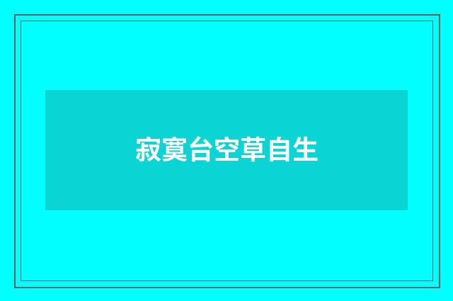 寂寞台空草自生