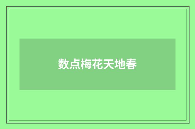 数点梅花天地春