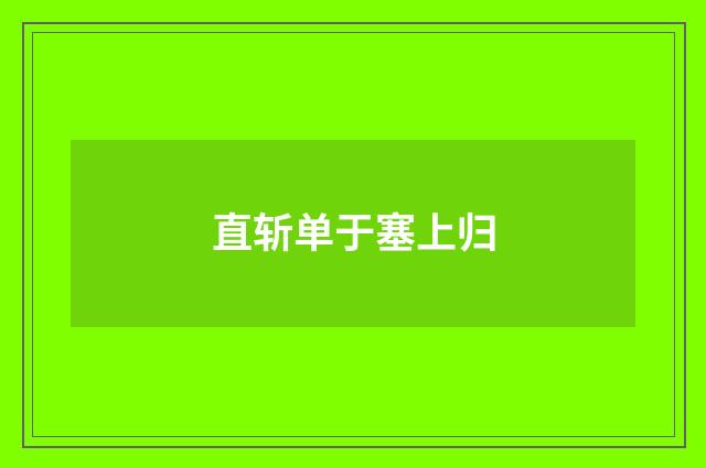 直斩单于塞上归