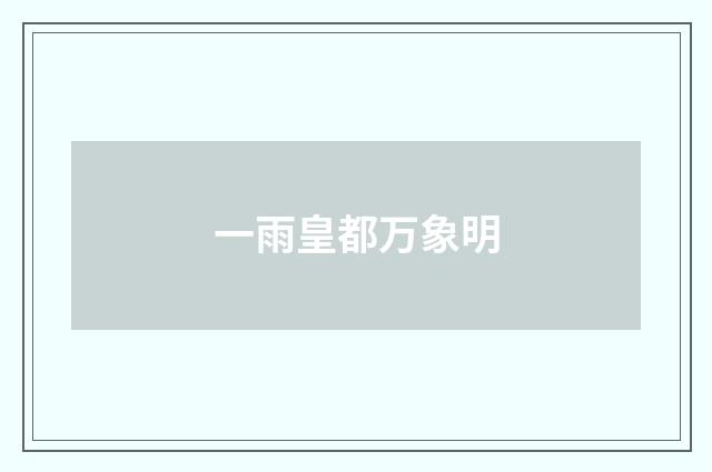 一雨皇都万象明