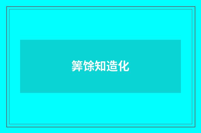 筭馀知造化