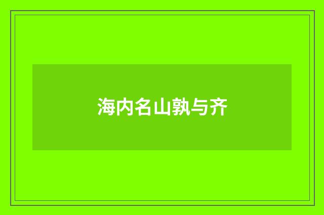 海内名山孰与齐