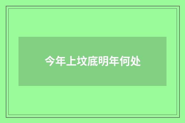 今年上坟底明年何处