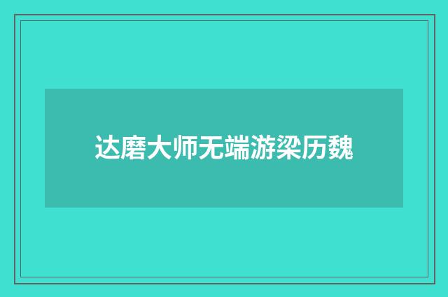 达磨大师无端游梁历魏