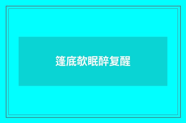 篷底欹眠醉复醒