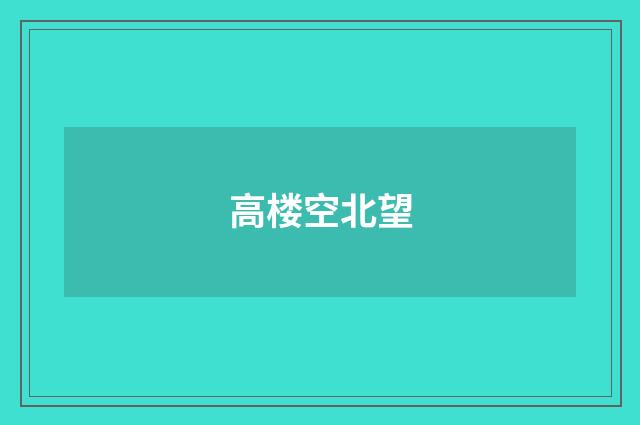 高楼空北望