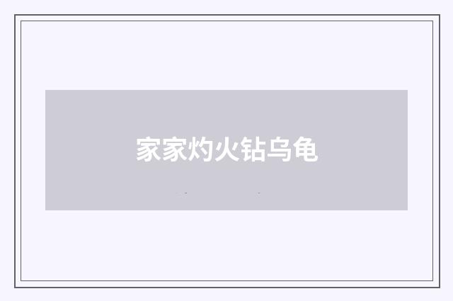 家家灼火钻乌龟