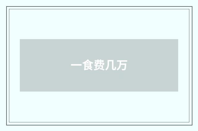 一食费几万