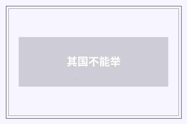 其国不能举