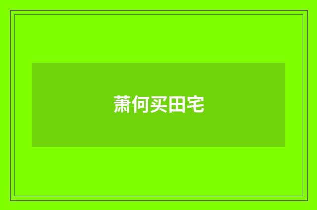 萧何买田宅