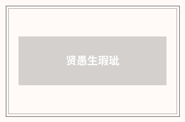 贤愚生瑕玼